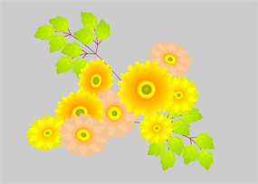 flash黄色菊花动画素材